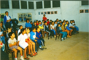 Palestra realizada no auditório do observatório da UEPG no bairro Boa Vista, em 1991